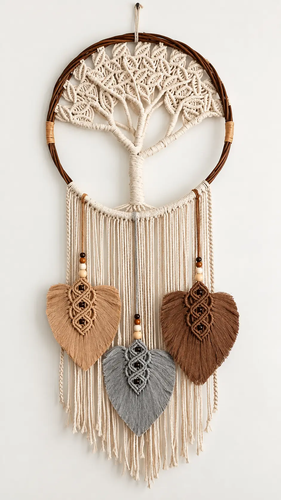 Atrapasueños de macramé tejido a mano