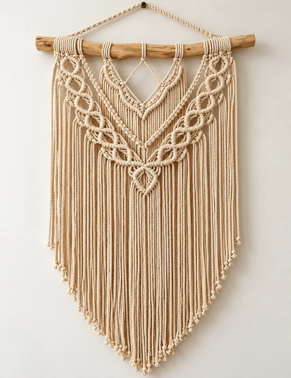 Tapiz de macramé tejido a mano